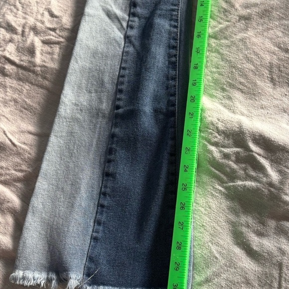Almost Famous Flare Leg Jeans Size 3 
Multi colored denim. Frayed bottoms. - Picture 7 of 7